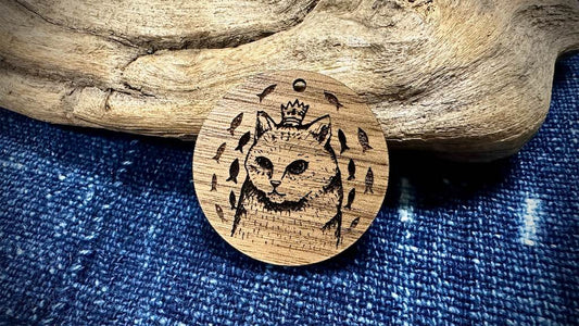 AG Wooden Pendant—King Kitty