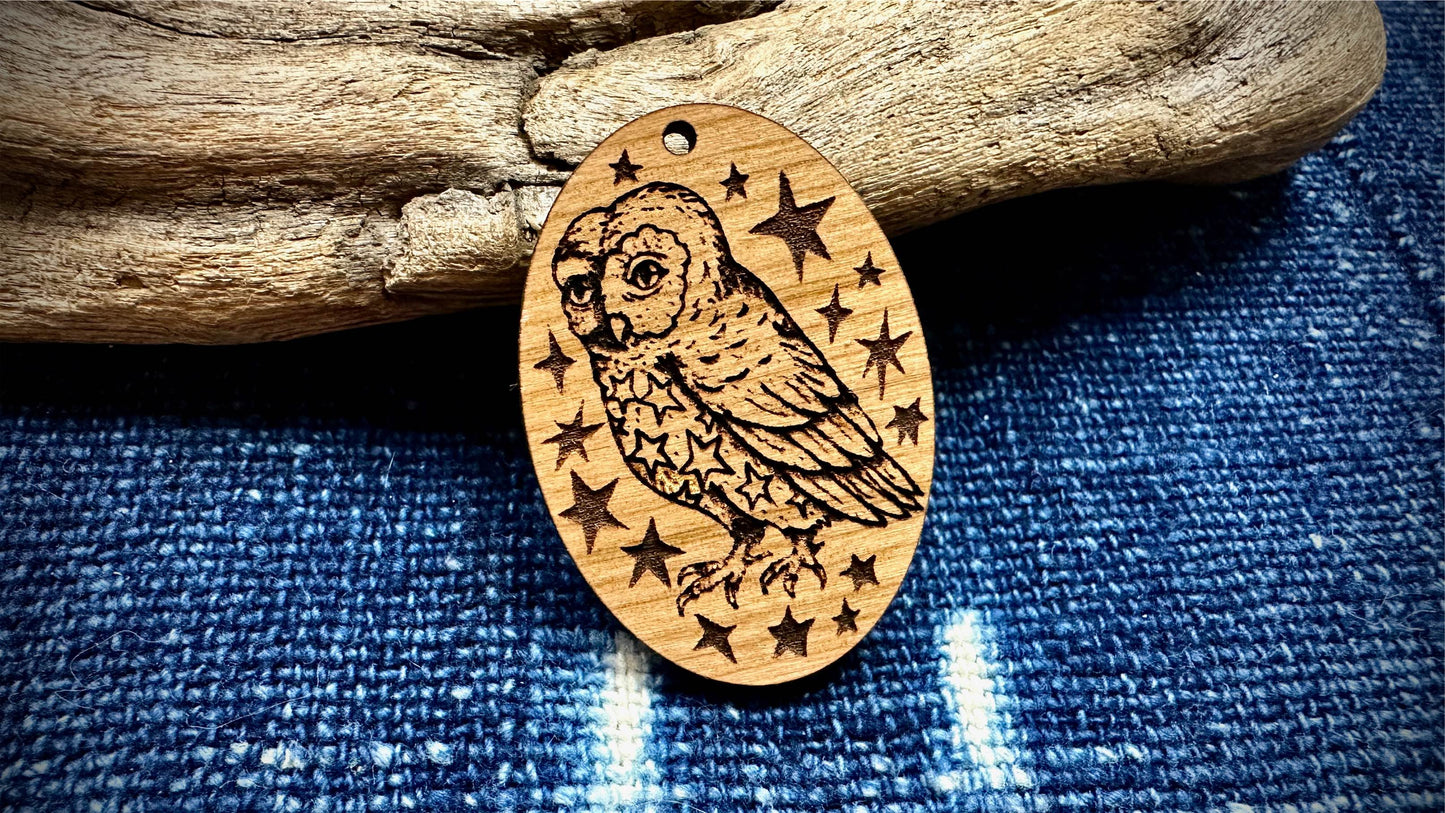 AG Wooden Pendant—Cosmic Owl