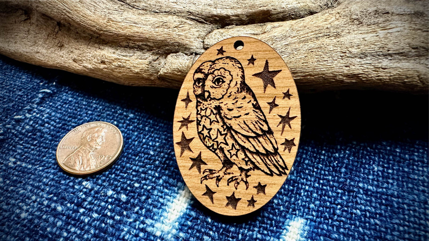 AG Wooden Pendant—Cosmic Owl