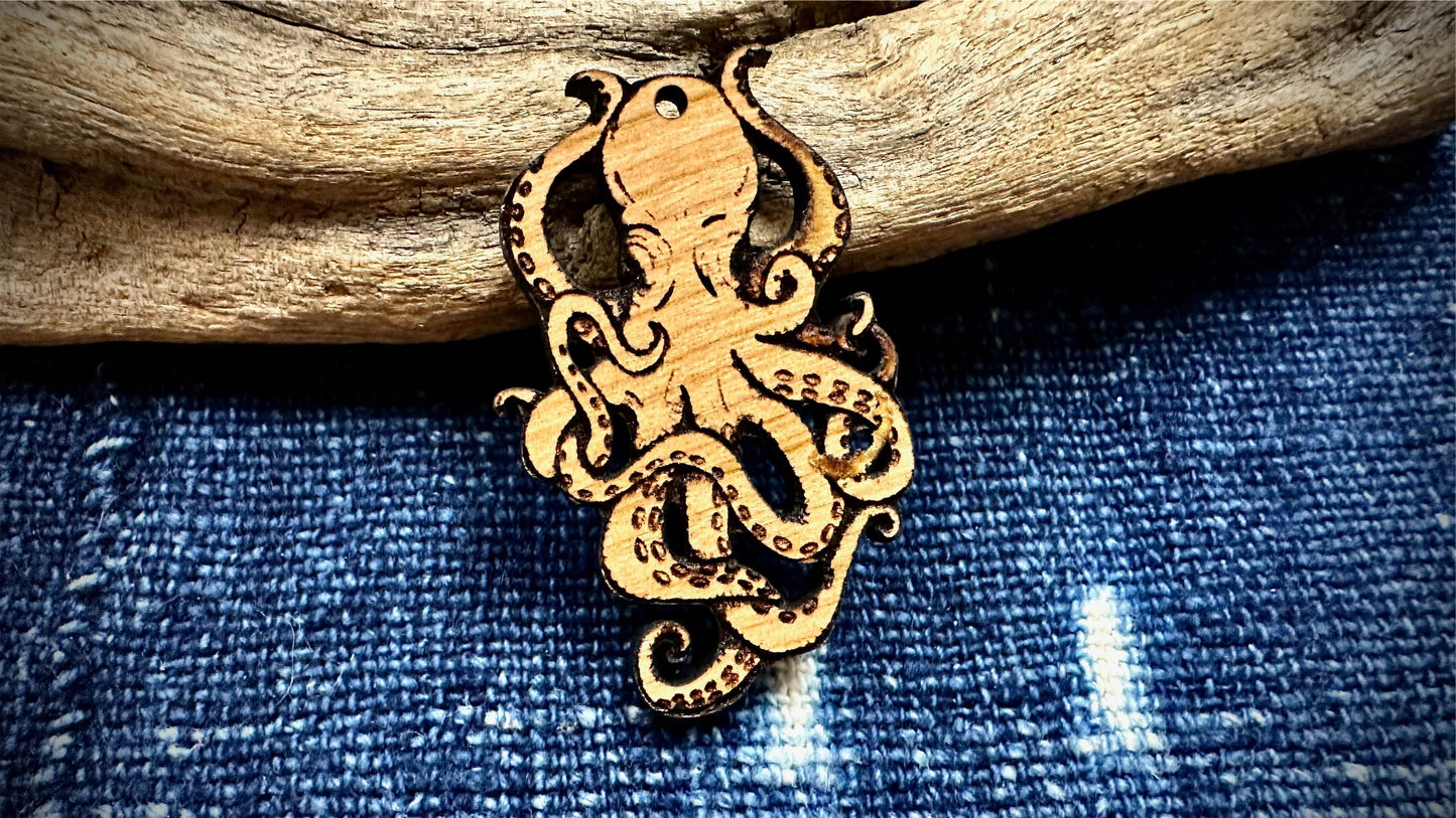 AG Wooden Pendant—Octopus