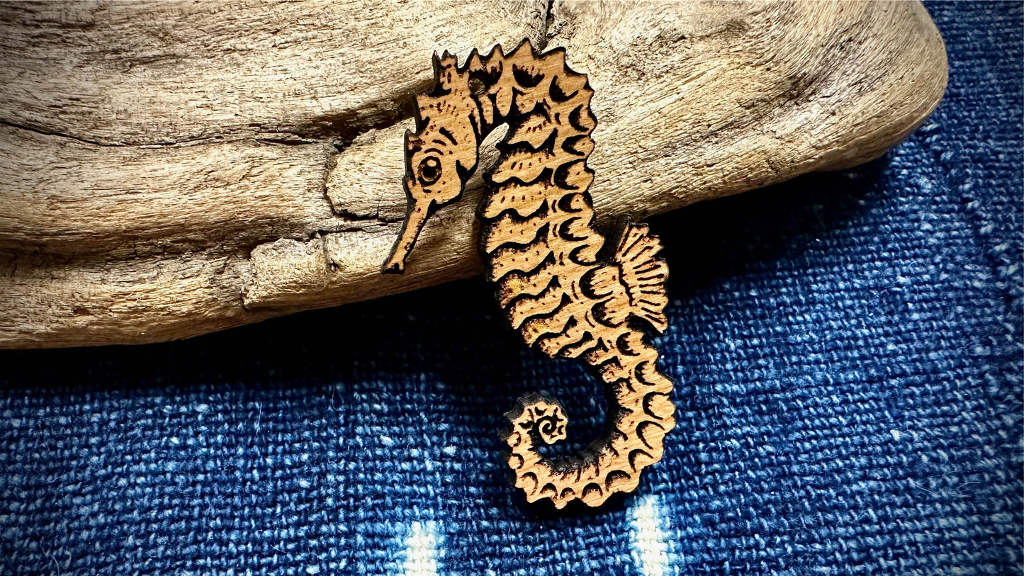 AG Wooden Pendant—Seahorse