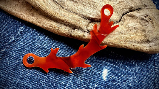 Acrylic Cutout Pendant—Branch—Red Tortoiseshell