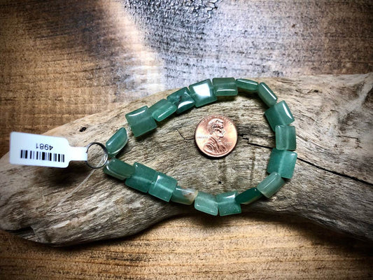 Green Aventurine Square Bead Strand - 10mm - 8"