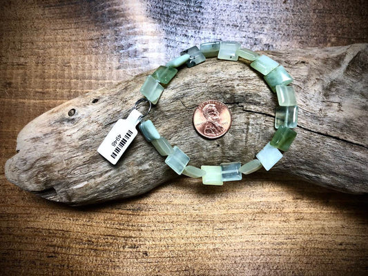 New Jade Square Bead Strand - 10mm - 8"