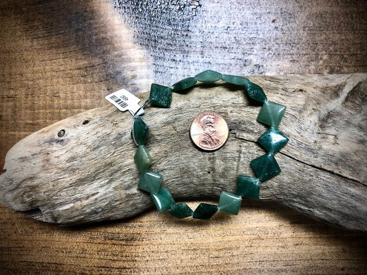 Green Aventurine Diamond Bead Strand - 10mm - 8"