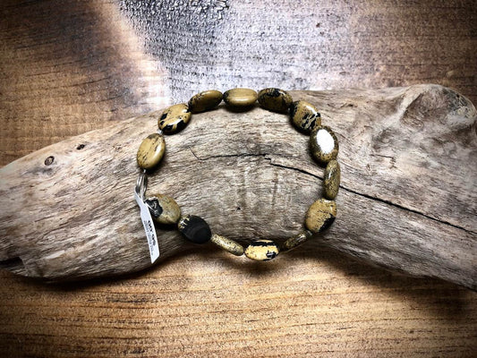 Paint Brush Jasper Oval Bead Strand - 14mm x 10mm - 8"