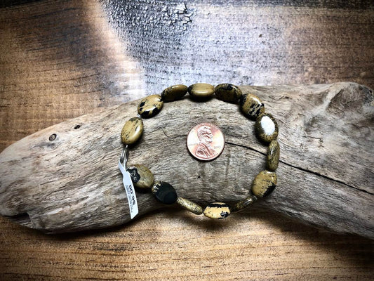 Paint Brush Jasper Oval Bead Strand - 14mm x 10mm - 8"