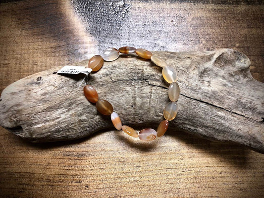 Carnelian Faceted Oval Bead Strand - 14mm x 10mm - 8"