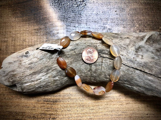 Carnelian Faceted Oval Bead Strand - 14mm x 10mm - 8"