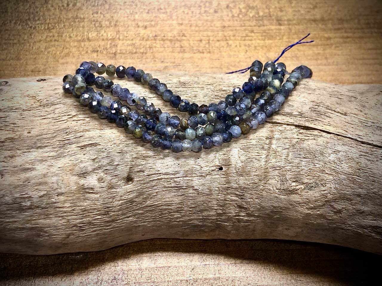 Iolite Faceted Rondelles Bead Strand - 3mm x 4mm - 15"