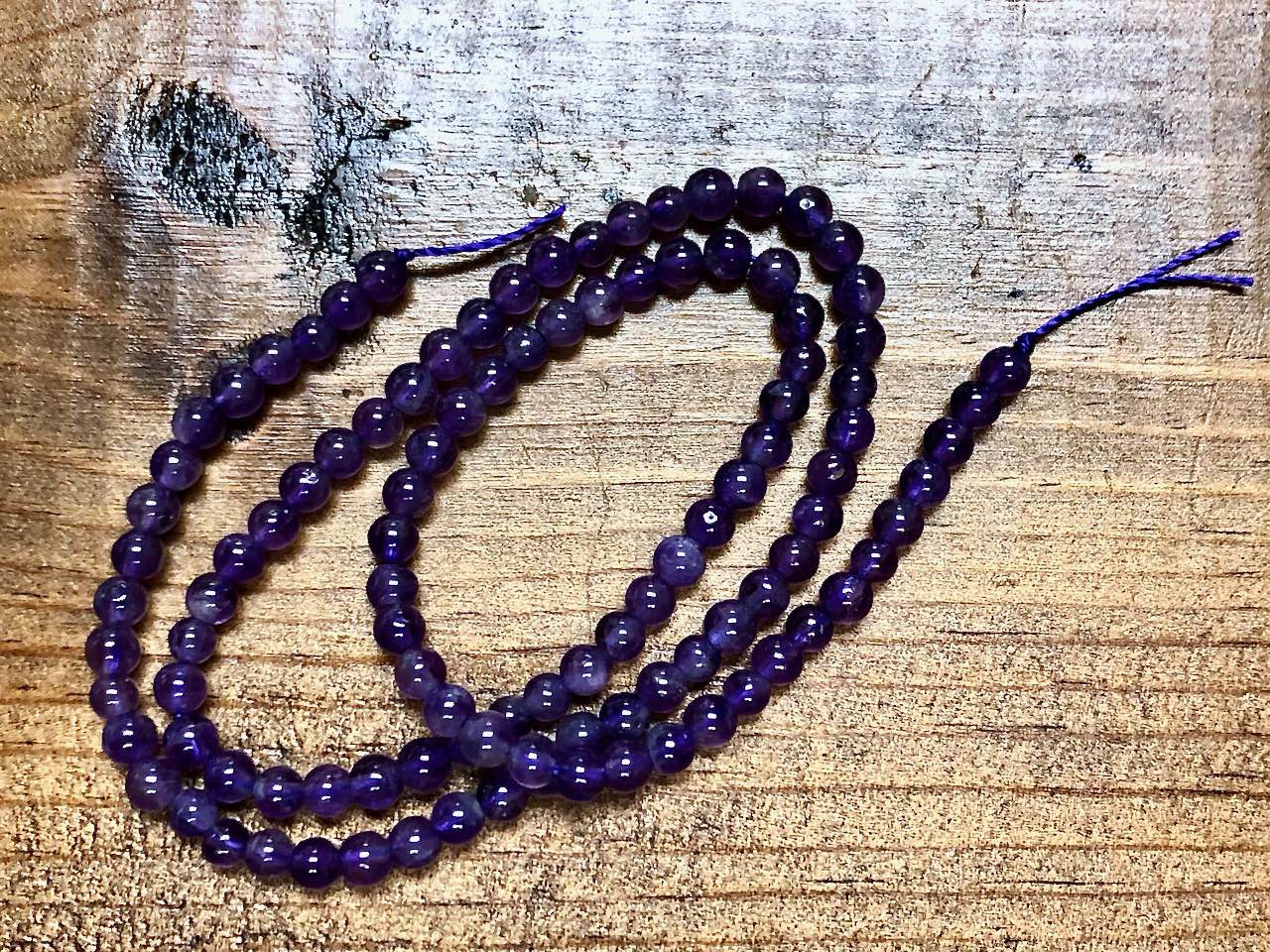 Amethyst Smooth Rounds Bead Strand - 3.5mm - 15.5"