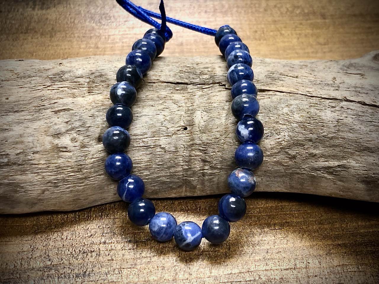 Sodalite Smooth Rounds Bead Strand - 8mm - 8" - Large Hole