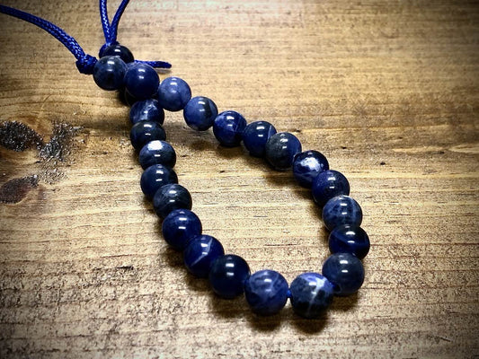 Sodalite Smooth Rounds Bead Strand - 8mm - 8" - Large Hole