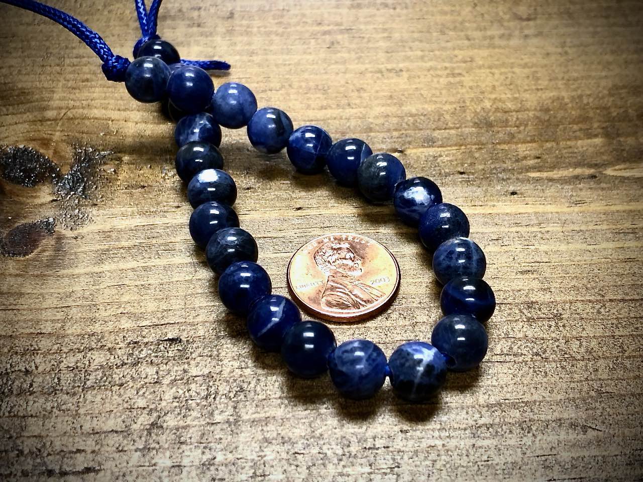 Sodalite Smooth Rounds Bead Strand - 8mm - 8" - Large Hole