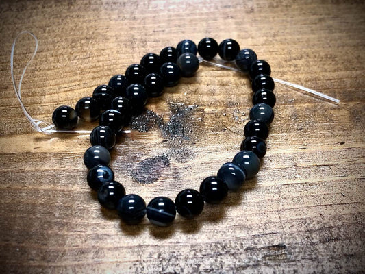 Sardonyx Smooth Rounds Bead Strand - 6mm - 8"