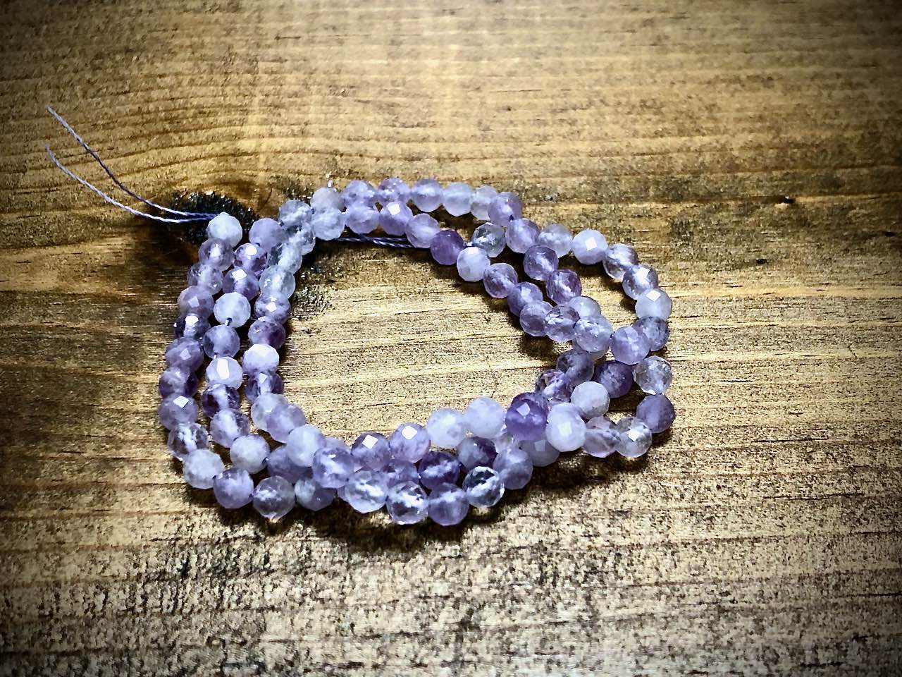 Lavender Amethyst Faceted Rounds Bead Strand - 4mm - 15"
