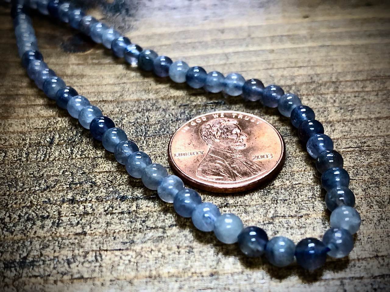 Iolite Smooth Rounds Bead Strand - 4mm - 8"