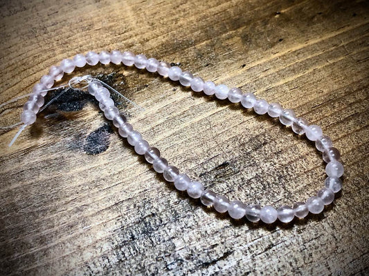 Rose Quartz Smooth Rounds Bead Strand - 4mm - 8"