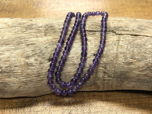 Amethyst Smooth Rounds Bead Strand - 4mm - 15"