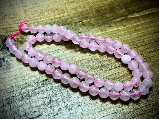 Rose Quartz Smooth Rounds Bead Strand - 6mm - 15"