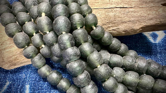 African Glass Bead Strand - Large-Hole Rounds - 15mm - 21”