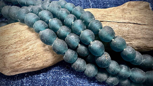 African Glass Bead Strand - Large-Hole Rounds - 15mm - 22”