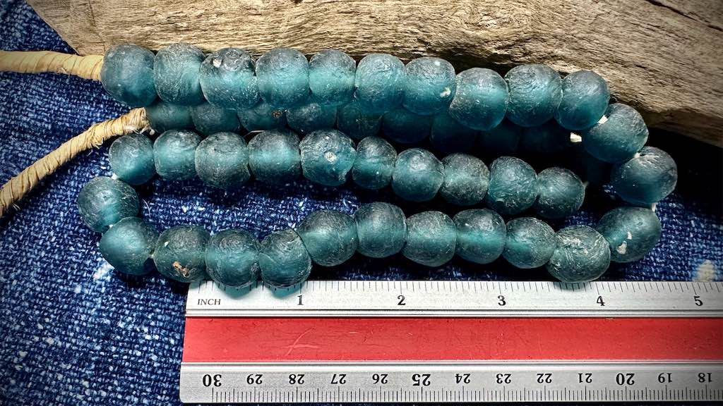 African Glass Bead Strand - Large-Hole Rounds - 15mm - 22”