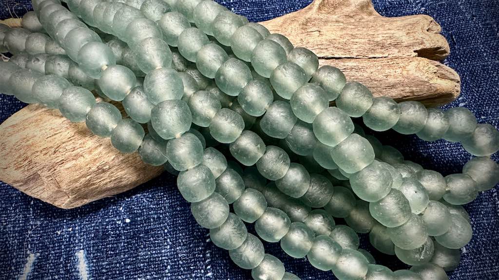African Glass Bead Strand - Large-Hole Rounds - 15mm - 20”