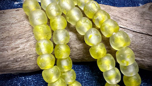 African Glass Bead Strand - Large-Hole Rounds - 14mm - 21”