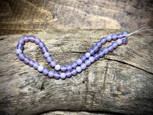 Purple Opal Druk Beads Czech Glass Strand - 4mm