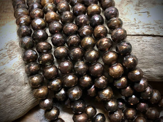 Old-Stock, Vintage Freshwater Pearls - Faceted - 10mm - 16”