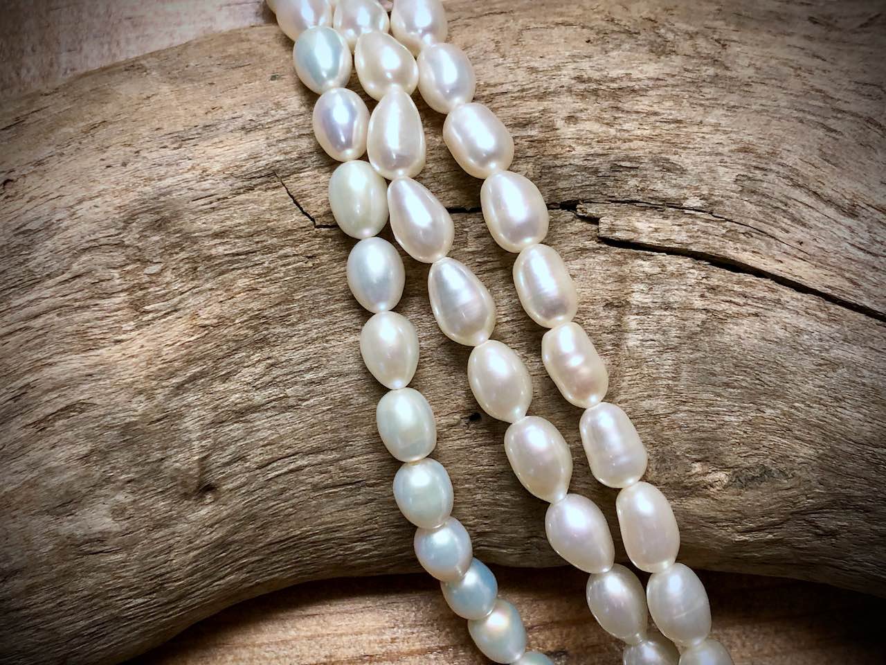 Old-Stock, Vintage Freshwater Pearls - 7-8mm x 6mm - 16”