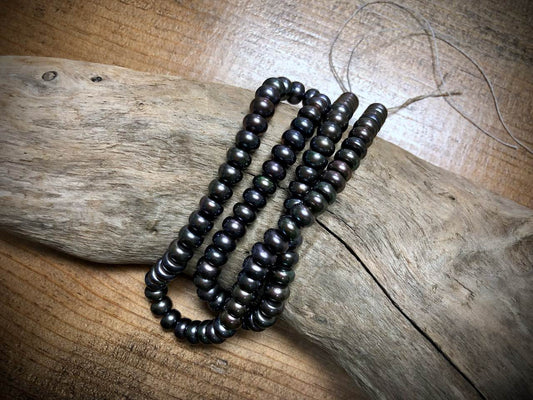 Old-Stock, Vintage Freshwater Pearls - 7mm x 5mm - 16”