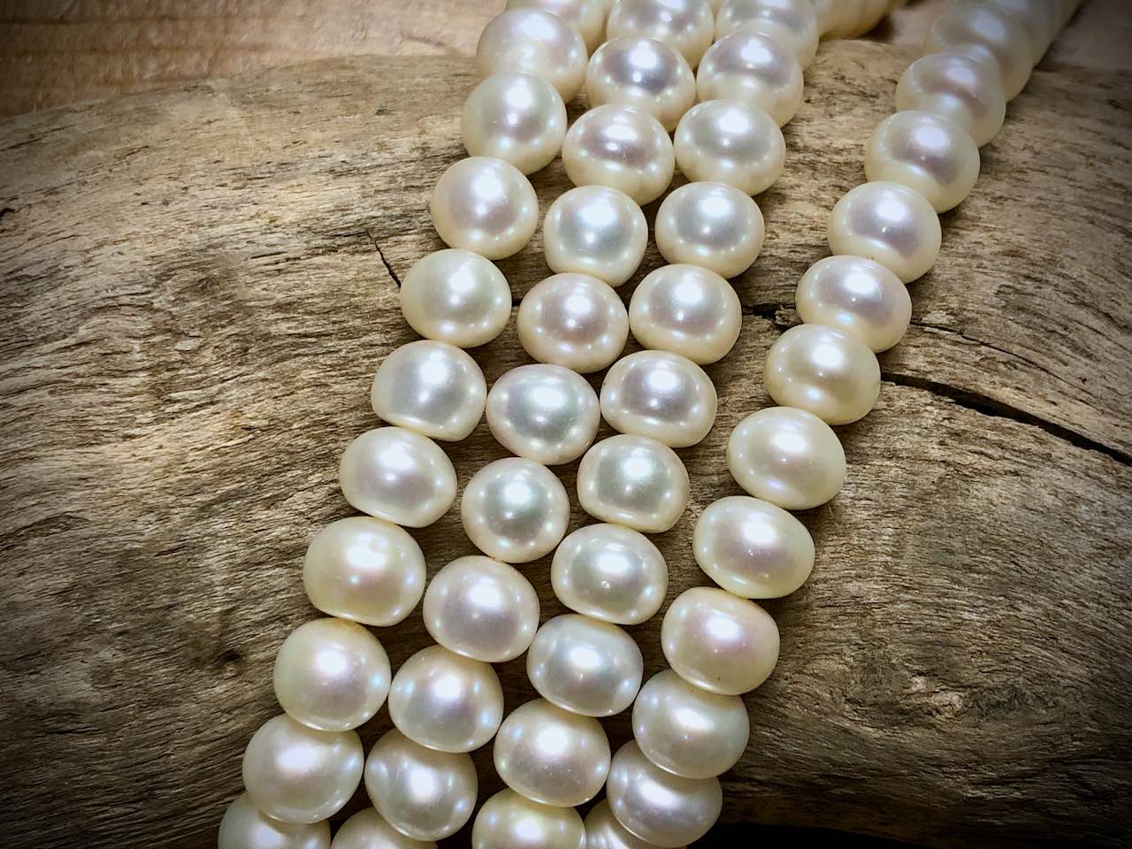 Old-Stock, Vintage Freshwater Pearls - 8mm x 5mm - 16”