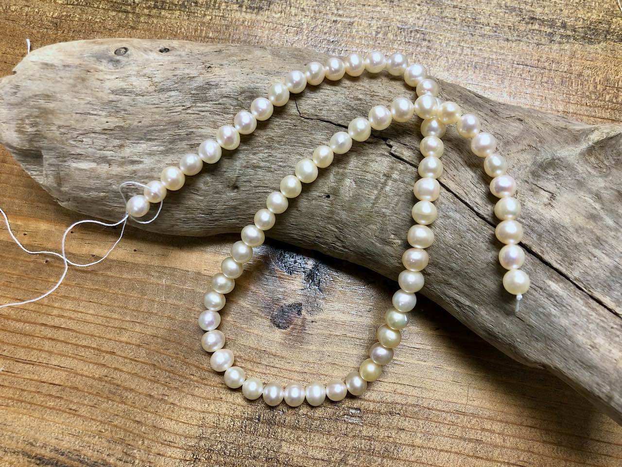 Old-Stock, Vintage Freshwater Pearls - 7mm - 16”