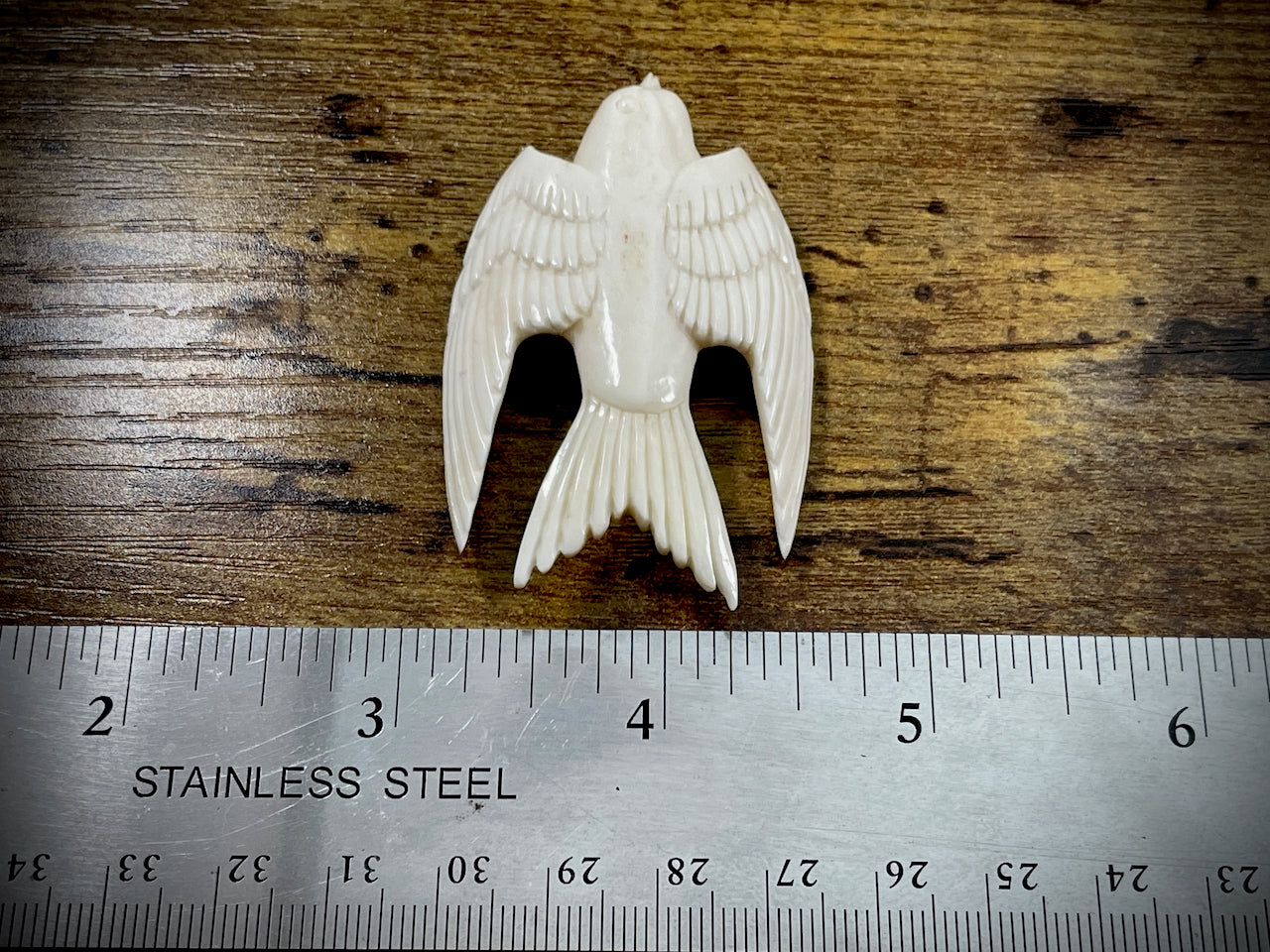Hand-Carved Bone Swift/Swallow Pendant