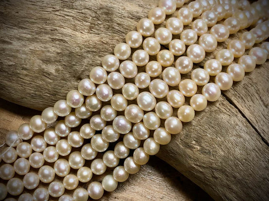 Old-Stock, Vintage Freshwater Pearls - 7mm - 16”