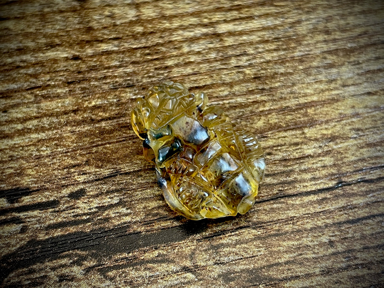 Hand-Carved Amber Bee #38