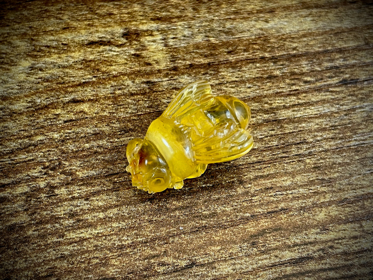 Hand-Carved Amber Bee #45