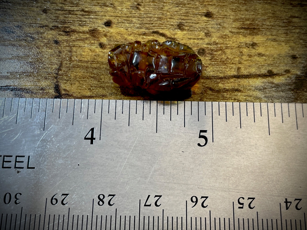 Hand-Carved Amber Bee #46
