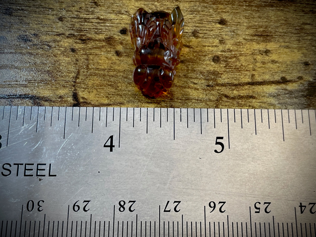 Hand-Carved Amber Bee #46