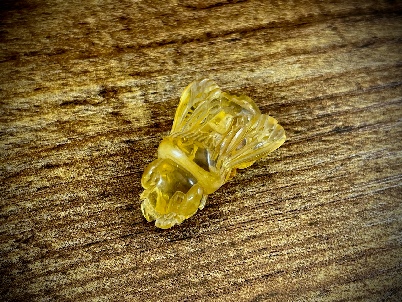 Hand-Carved Amber Bee #48