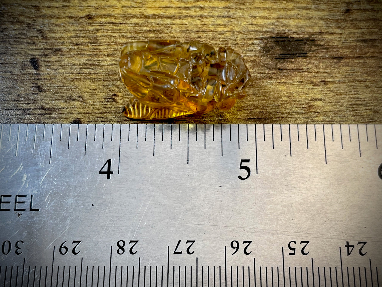 Hand-Carved Amber Bee #51