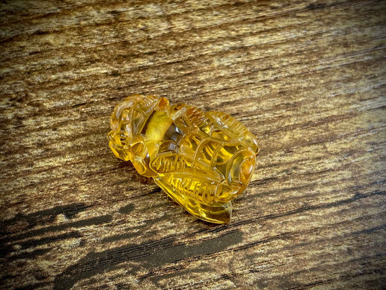 Hand-Carved Amber Bee #52