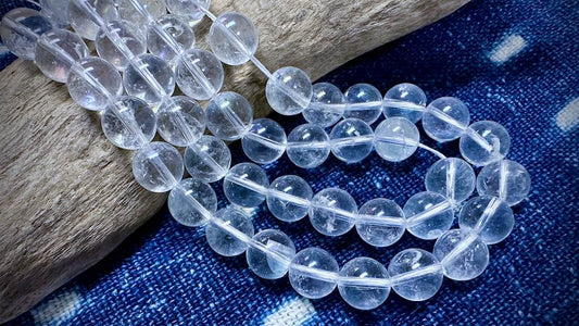 Mystic Clear Quartz Bead Strand - AAA Grade - Smooth Rounds - 12mm - 14"