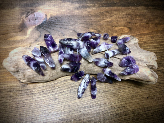 Chevron Amethyst Smooth Sticks Bead Strand - 14”