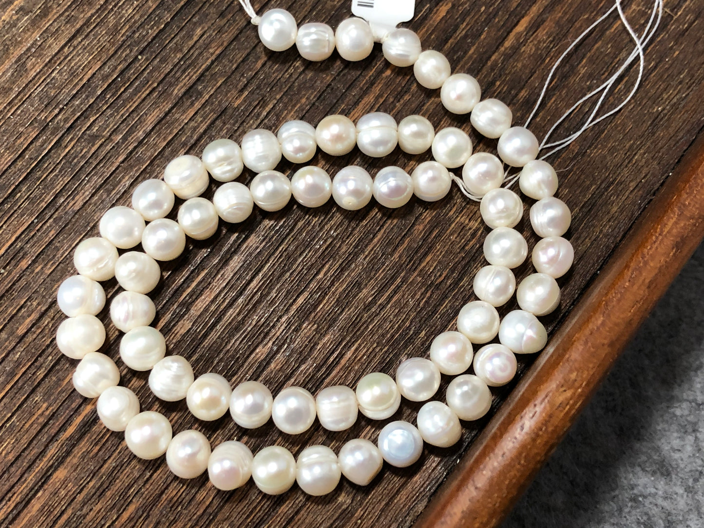 Ringed White Vintage Freshwater Pearls