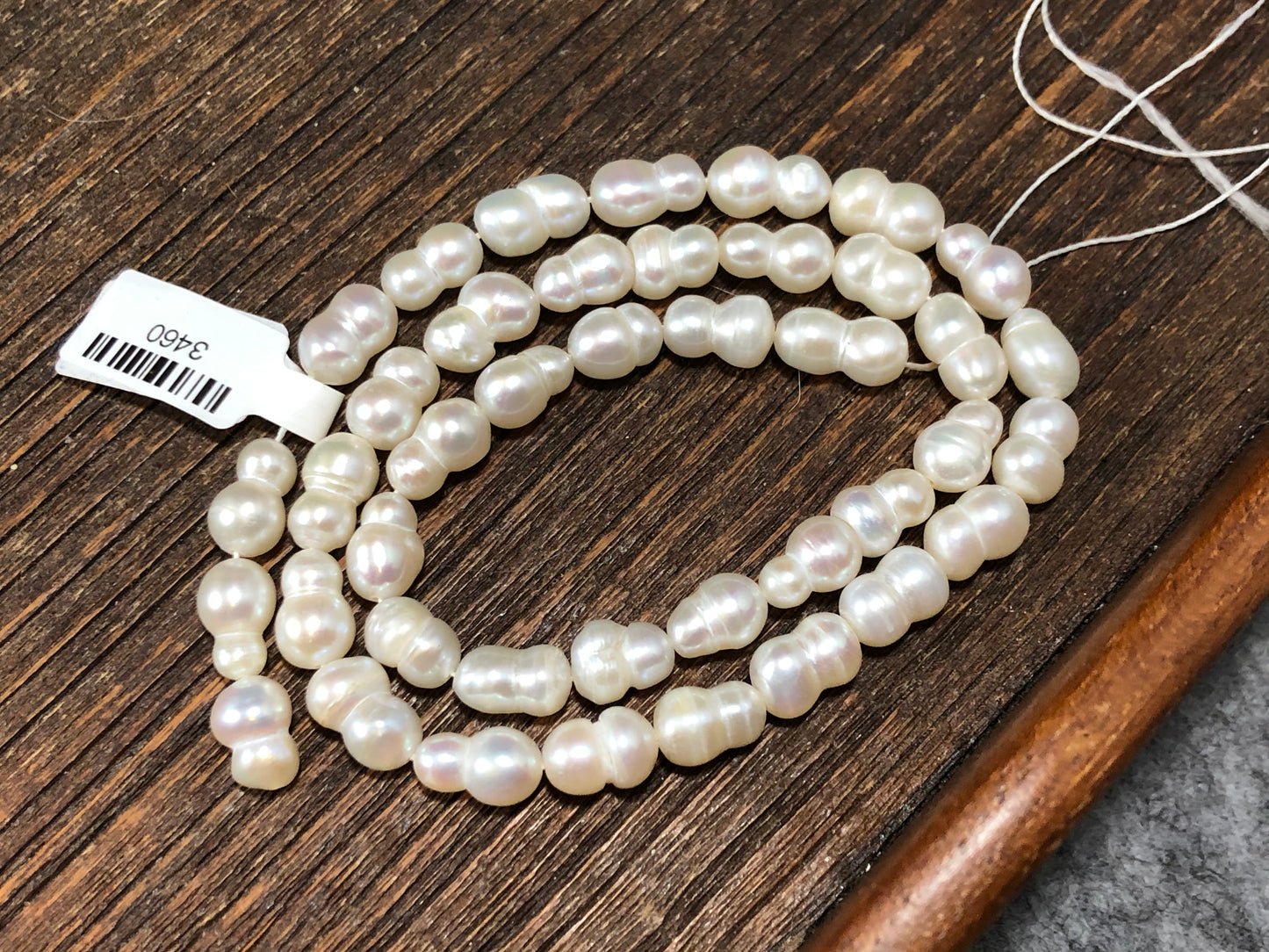 White Peanut Vintage Freshwater Pearls