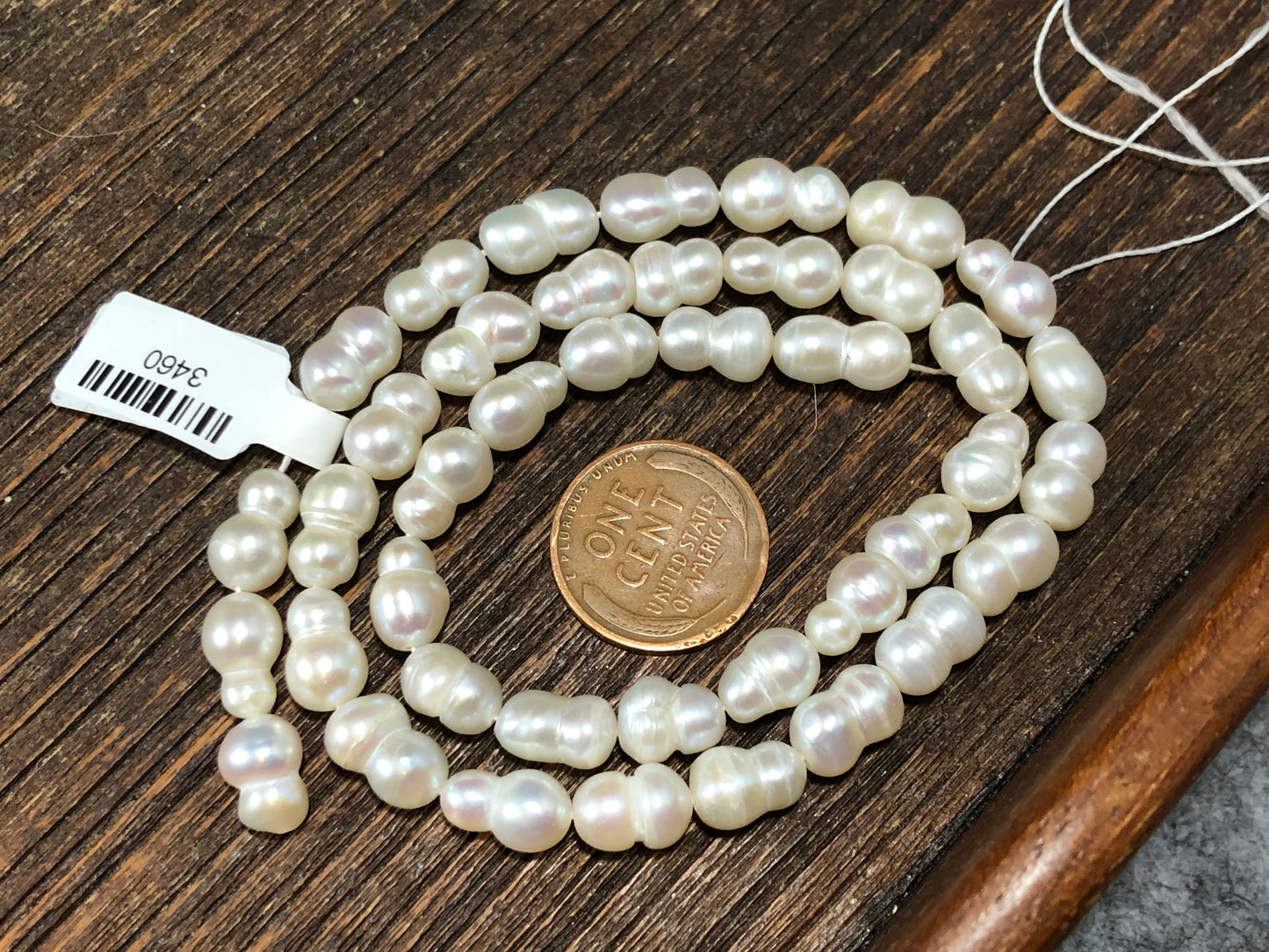 White Peanut Vintage Freshwater Pearls