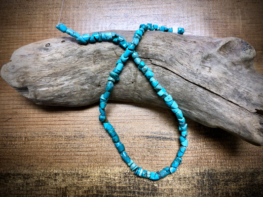 Turquoise Irregular Tubes - 2mm to 8mm - 15.5"